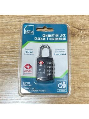 NWT Lewis N. Clark Black 4 Dial Travel Sentry Combination Lock
